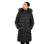 riemot Giubbotto Donna Inverno Caldo Leggero Giaccone Imbottito Cappuccio Cappotto Parka Cappotti Ispessito Caldo Taglio Corto Vita Stretto Urbano Elegante, Nero, XL