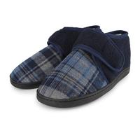 riemot Pantofole da uomo, comode, con suola in memory foam, con gancio regolabile, con adesivo, calde, traspiranti, per interni ed esterni, da uomo 46 EU