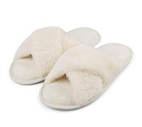 riemot Pantofole Donna in Memory Foam Ciabatte Invernali da Casa Calde leggere Comode Ciabatte Donna Antiscivolo Ciabatte Pelose Morbide Suola Scarpe Donna Invernali Indoor Outdoor,Bianco,38/39 EU