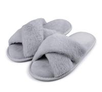 riemot Pantofole Donna in Memory Foam Ciabatte Invernali da Casa Calde leggere Comode Ciabatte Donna Antiscivolo Ciabatte Pelose Morbide Suola Scarpe Donna Invernali Indoor Outdoor,Grigio,40/41 EU