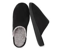 riemot Pantofole Inverno Calde Comoda Leggero Ciabatte Uomo in Memory Foam Con Suola Antiscivolo Tutto Nero 47 EU