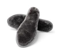 riemot Solette in lana di pecora da donna uomini caldi solette in pelle di pecora traspirante inverno spessa lana solette contro il freddo umidità gr.36, grigio., 44 EU