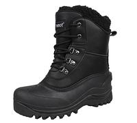 riemot Stivali da Neve Uomo Donna Scarpe Invernali Foderate di Pelliccia Caldi Casual Stringate Stivaletti Impermeabili Antiscivolo Outdoor Stivali Boots Scarpe Trekking,Nero,38 EU
