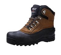 riemot Stivali Uomo Donna Invernali Scarpe Neve Stivaletti Foder Antiscivolo Caldo Eleganti Imbottiti Trekking Boots Taglia 37-47, Marrone da Uomo 45 EU