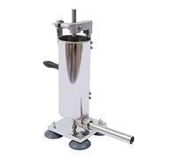 Riempitivo manuale per salsicce in acciaio inox, capacità 3 l, con 4 tubi in acciaio inox e 4 tubi di plastica, può essere utilizzato come attrezzatura casual per la casa del tè