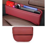 Riempitivo per spazi vuoti nel seggiolino auto, For Jaguar S-Type 2002-2008, scatola portaoggetti for sedile a tenuta stagna in pelle PU, accessori for console auto, tasca laterale(A-red)