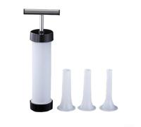 Riempitore compatto a manovella per salsicce per progetti di macellazione domestica, include ugelli di tre dimensioni compatibili con involucri naturali standard
