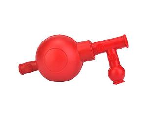 Riempitore per Pipette Quantitativo a Pressione con Bulbo di Aspirazione in Gomma Laboratorio con 3 Valvole per Laboratorio Chimico Minerale Industriale (rosso)