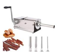 Riempitore per salsicce - Riempitrice manuale in acciaio inox con 4 tubi | Riempitore manuale per salsicce in acciaio inox con 4 tubi e controllo a doppia velocità per la produzione di salsicce