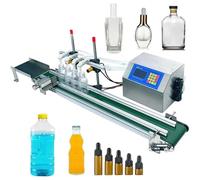 Riempitrice Automatica per Liquidi a 4 Teste da 150 W con Nastro Trasportatore - capacità Regolabile da 10 a 500 Ml per Bevande, Birre, Vini E Cosmetici, Riempitrice per Bottiglie,4H3200