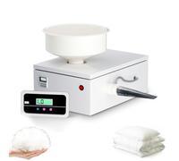 Riempitrice elettrica per piumino, macchina per imbottire cotone a pesatura quantitativa con interruttore a pedale, tramoggia in acciaio inossidabile per rimessa a nuovo di piumini e piumini