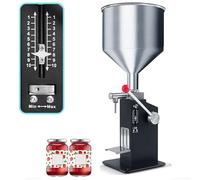 Riempitrice manuale di liquidi - Riempitrice per bottiglie in acciaio inossidabile con volume regolabile per latte, succo, oli essenziali, shampoo