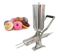 Riempitrice Manuale per Churro Spagnolo da 5 Litri, Macchina Riempitrice per Frutta Spagnola Latina Commerciale In Acciaio Inox, Macchina Riempitrice per Crema per Churro,4pipes