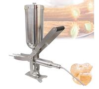 Riempitrice manuale per ciambelle da 5 litri, riempitrice per gelatina per ciambelle, riempitrice per churros in acciaio inox, riempitrice per crema di gelatina per ristoranti(4 Filling Pipes)