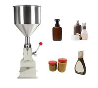 Riempitrice manuale per liquidi in pasta, riempitrice per bottiglie regolabile da 5 a 50 ml, riempitrice manuale per liquidi in pasta in acciaio inossidabile per latte, acqua, shampoo e miele