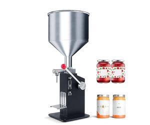 Riempitrice manuale, riempitrice liquida a doppio scopo in pasta da 100 ml con vassoio in scala in acciaio, per cosmetici in crema, miele, burro di arachidi