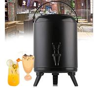 Riempitrice per bottiglie con rubinetto, Dispenser isolato for caffè, tè, latte, acqua, in acciaio inossidabile, 6 l/8 l, multicolore(Black,8L)