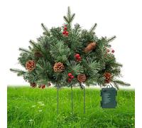 Riempitrice per giardiniere di Natale, albero di Natale artificiale illuminato con supporto tripode | Decorazione per festa per portico giardino aiuole riunioni familiari