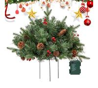 Riempitrice per giardiniere di Natale | Riempitore per fioriera illuminato all'aperto con supporto a tripode, decorazione per festa per portico giardino aiuole riunioni familiari