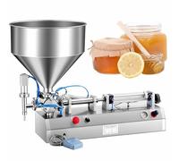 Riempitrice per Marmellata,Grande Tramoggia Da 40L,Manuale + Automatico,Riempimento Quantitativo,Velocità di Aspirazione/Scaricamento Regolabile,Macchina per Riempimento Di Crema 30-300ML