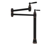 Riempitrice per pentole in ottone, rubinetto ARCORA per riempimento pentole, bronzo lucidato a olio, rubinetto da cucina pieghevole da appoggio 2 maniglie con bracci oscillanti a doppio giunto