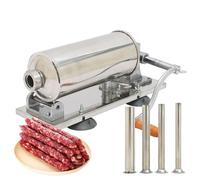 Riempitrice per salsicce, riempitrice manuale per carne in acciaio inossidabile con 4 tubi (16/19/22/28mm) per uso domestico e commerciale