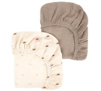 Rieoany Copri Fasciatoio Neonato Universale, Lenzuola Per Culla, Morbide E Confortevoli, Lenzuolo Con Angoli In Mussola, Design Elastico Adatto A Fasciatoi E Culle (Confezione da 2)