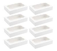 Rieoany Scatola per Biscotti da 24 Pezzi con Finestra di Visualizzazione, 25.5 x 15.3 x 5.2 cm, Perfetta per Torte, Pasticcini e Confezioni Regalo, Ideale per Matrimoni, Feste e Natale