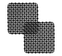 Rieoany Set di 2 Protezioni per Lavello, Tappetini per Lavello 28x28 cm, Tappetini per Scarico Cucina, Utilizzabili Come Sottopentola, con Ventose sul Retro, Adesivi alla Parete, Nero