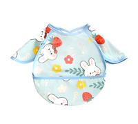 Rieoany Set di Impermeabili Neonato, Svezzamento In Cotone Puro per Neonati e Bambini 12-36 Mesi, con Maniche per Pappa e Gioco