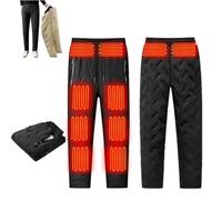 RIEONA Pantaloni Riscaldati per Uomo Donna, Leggings Riscaldanti Elettrici USB Foderati in Pile, Pantaloni della Tuta Invernali All'aperto, 10 Zone di Riscaldamento (Size : 5XL)