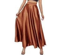 Rieort Gonna Donna Gonna a Trapezio Gonne Lunghe a Vita Alta Gonna Lunga Elegante Allentata per Le Donne Gonne Lunghe da Donna in Poliestere Fluido Non Elasticizzato Elegante