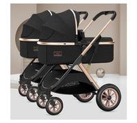 Rieort Passeggino gemellare Pieghevole Passeggini Tandem a Doppio Sedile Passeggino Trolley Portatile Leggero Passeggino Doppio in Lega di Alluminio