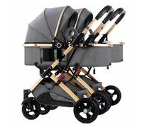 Rieort Passeggino gemellare Rimovibile Che può sedersi Passeggini Tandem Passeggino con tettuccio Regolabile Passeggino Doppio di Lusso in Alluminio