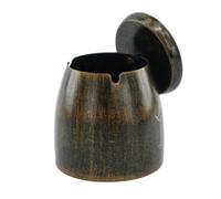 Rieort Posacenere Posacenere in Acciaio Inossidabile con Coperchio Set di posacenere Cilindro Grande Posacenere da Esterno per l'home Office Decor Posacenere da Interno