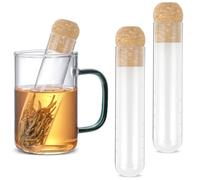 Rierousy 2 pezzi Filtro per il tè Sfuso Tazza di Filtro per il tè con Ripetizione, Infusore per il tè in Vetro, Filtro per il tè con Sughero, per la Maggior Parte dei Filtri per il tè per Tazza