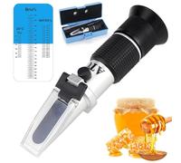 Rierousy 3 in 1 rifrattometro Contenuto di Zucchero con Tripla Scala(Acqua: 12-27%, Brix: 58-90%, Be': 38-43°), Zucchero rifrattometro per misurare, sciroppo, marmellata, melassa, ECC