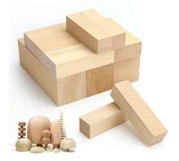 Rierousy Legno da intaglio, legno fai da te Naturale Da Intaglio, Intagliare Pittura Artigianato, Multi-Formato DIY Wood Carving per intaglio, manualità e artistica (15x5x5、10x4x2.5、10x2.5x2.5)