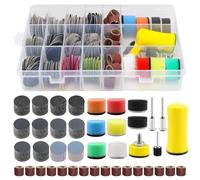 Rierousy Set di 268 dischi abrasivi in da 0,98 in versatile per Dremel, accessori per lucidatura, levigatrici, levigatrici, tamponi per lucidatura, avvitatore a batteria