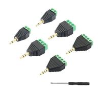 Riertostng 3,5 mm morsetto a vite a 2 poli 3 poli 4 poli maschio a femmina morsetto vite doppia corsia cuffia convertitore senza saldatura adattatore (6 miscele/maschio)