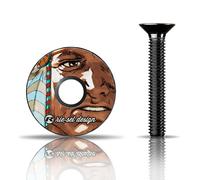 Riesel Design - STEM cap - Tappo di direzione per Bicicletta di Alta qualità in Carbonio + Vite in Alluminio anodizzato, 6 g. !!! Taglia 1 1/8'' - Chief