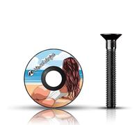 Riesel Design - Stem Cap - Tappo di direzione per bicicletta di alta qualità in carbonio + vite in alluminio anodizzato, 6 g. Taglia 1 1/8'' - Girl Tanja