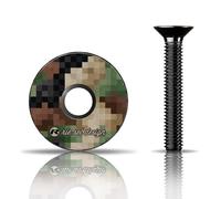 Riesel Design - Tappo per Testa in Carbonio con Vite in Alluminio, per Bici da Corsa, Ghiaia, ciclocross, MTB/Attacco e Tappo per Gioco di sterzo per Tutte Le aste della Forcella 1 1/8"