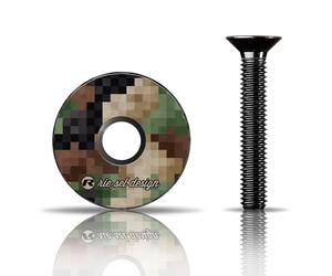 Riesel Design - Tappo per Testa in Carbonio con Vite in Alluminio, per Bici da Corsa, Ghiaia, ciclocross, MTB/Attacco e Tappo per Gioco di sterzo per Tutte Le aste della Forcella 1 1/8"