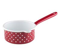 Riess, 0036-077, Casseruola con beccuccio grande, 14 0,75 l, colore rosso, diametro 14 cm, altezza 6,7 cm, capacità 0,75 litri, smaltato, rosso, induzione