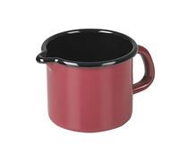 Riess, 0038-020, pentola per becco 9, Classic - colore rosso, diametro 9 cm, altezza 8,5 cm, capacità 0,5 litri, smaltata, rosso/nero, induzione