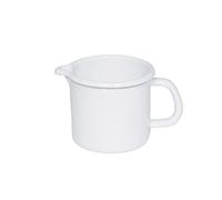 Riess, 0038-033, pentola per becco 9, colore bianco classico, diametro 9 cm, capacità 0,5 litri, altezza 8,5 cm, smaltata, bianco, induzione
