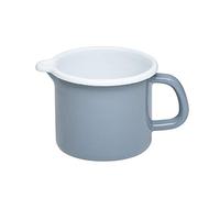 Riess, 0038-065, pentola per becco 9, Classic - Pure Grey, diametro 9 cm, altezza 8,5 cm, capacità 0,5 litri, smaltato, grigio chiaro, pentola per latte a induzione