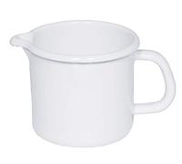 Riess, 0039-033, pentola per becco 10, colore bianco classico, capacità 0,75 l, diametro 10 cm, altezza 10 cm, smaltata, bianco, pentola per latte a induzione