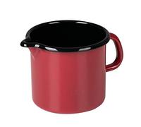 Riess, 0040-020 - Casseruola 12 Classic, colore: rosso, diametro: 12 cm, altezza: 11,5 cm, capacità: 1 l, smalto, colore: rosso/nero